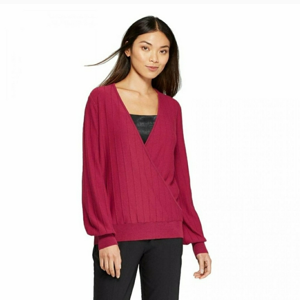 Prologue Women's V-Neck Wrap Pull Over Sweater XS